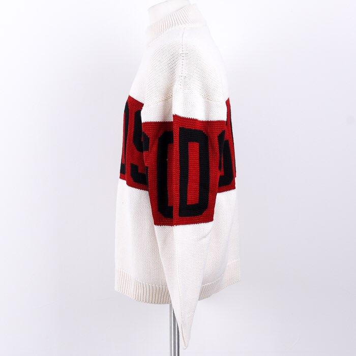 GCDS Men’s Colorblock Logo Wool Crewneck Sweater
