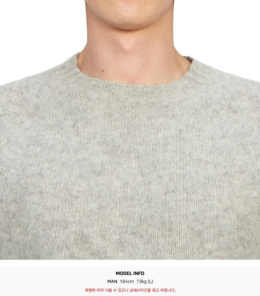 Harley OF SCOTLAND Shaggy Dog Silver Crewneck Wool Sweater Men