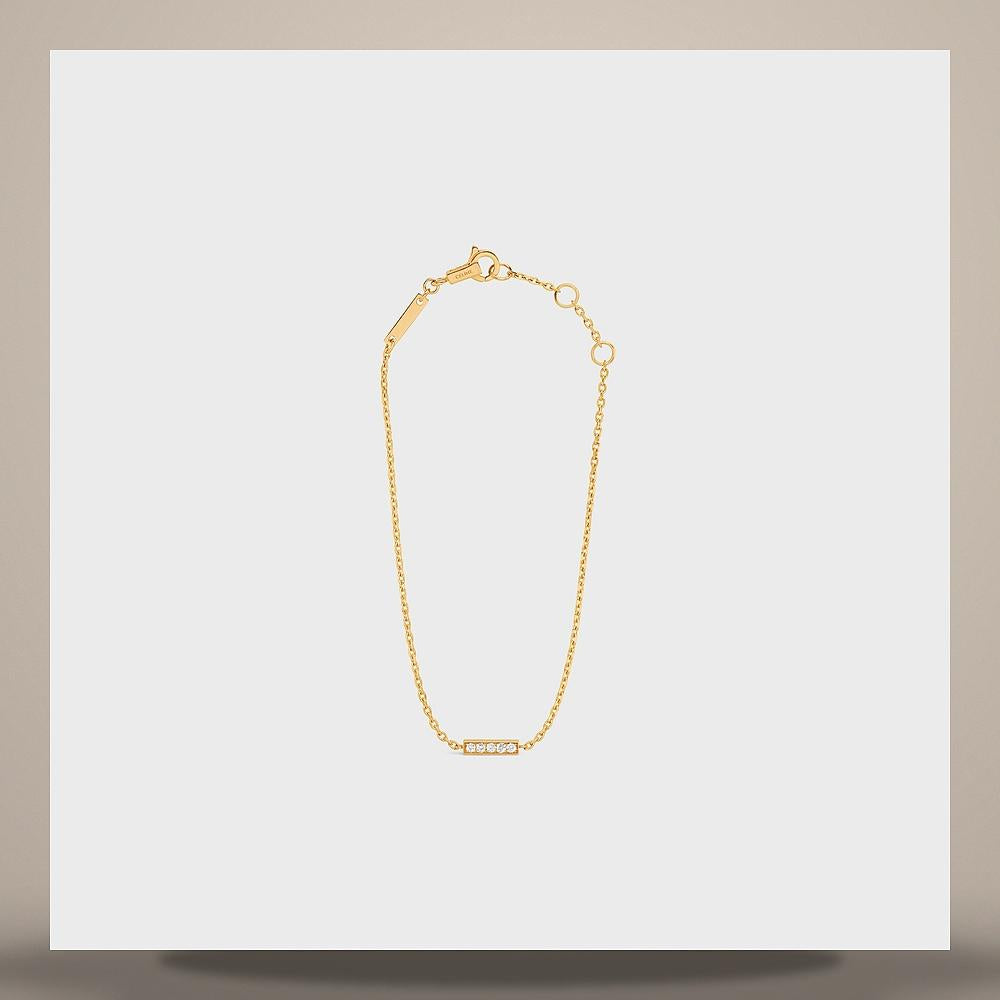 CELINE Yellow Gold Diamond Line Bracelet 460LQ6GYD 37YW