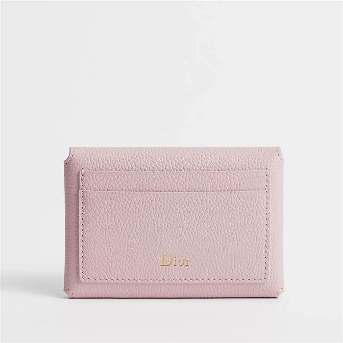 DIOR Medallion D-Rili Leather Card Holder Wallet Black