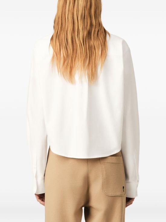AMI Natural White Cotton Shirt for Women