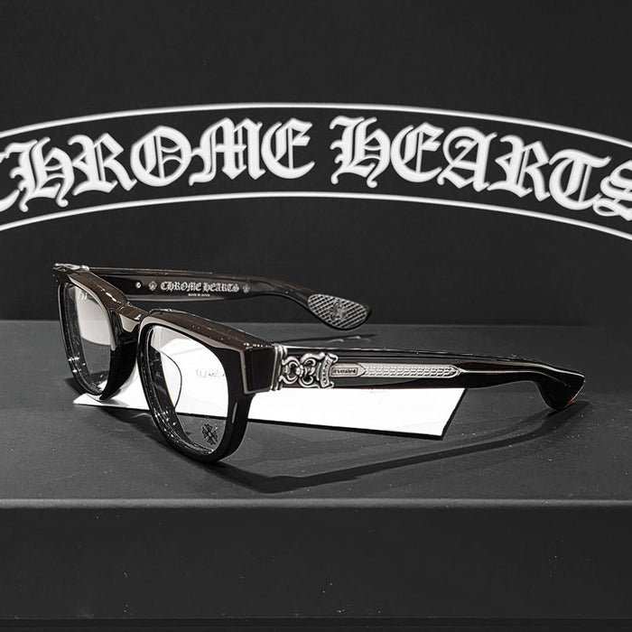 Chrome Hearts Convoluted Brown Silver Accents Eyeglasses
