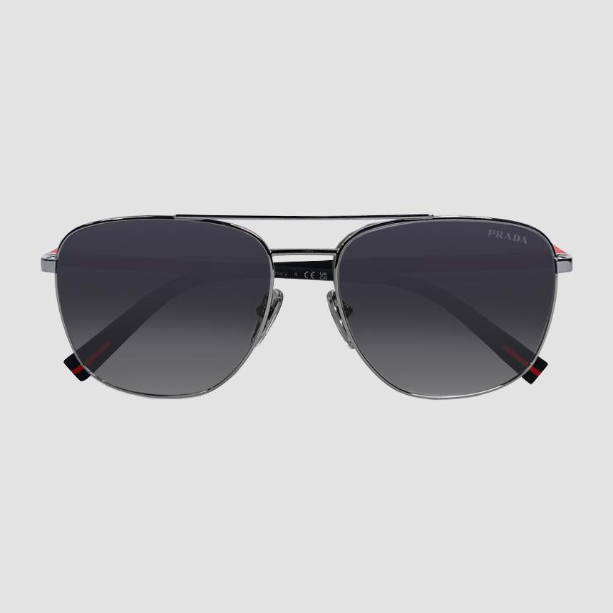 PRADA Aviator Sport Sunglasses Gray Lens Metal Frame Men’s PR 54ZS 5AV09U