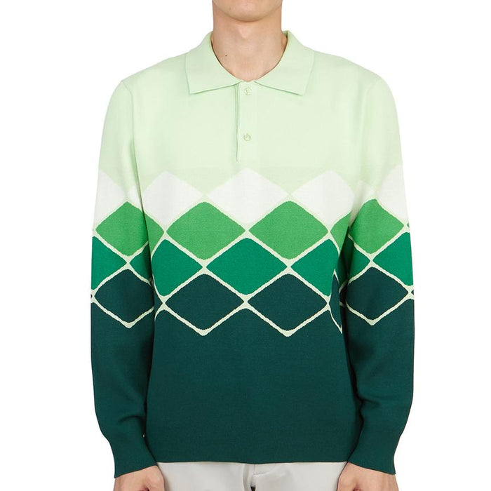 J LINDEBERG Men’s Collared Knit Sweater Golf Navy