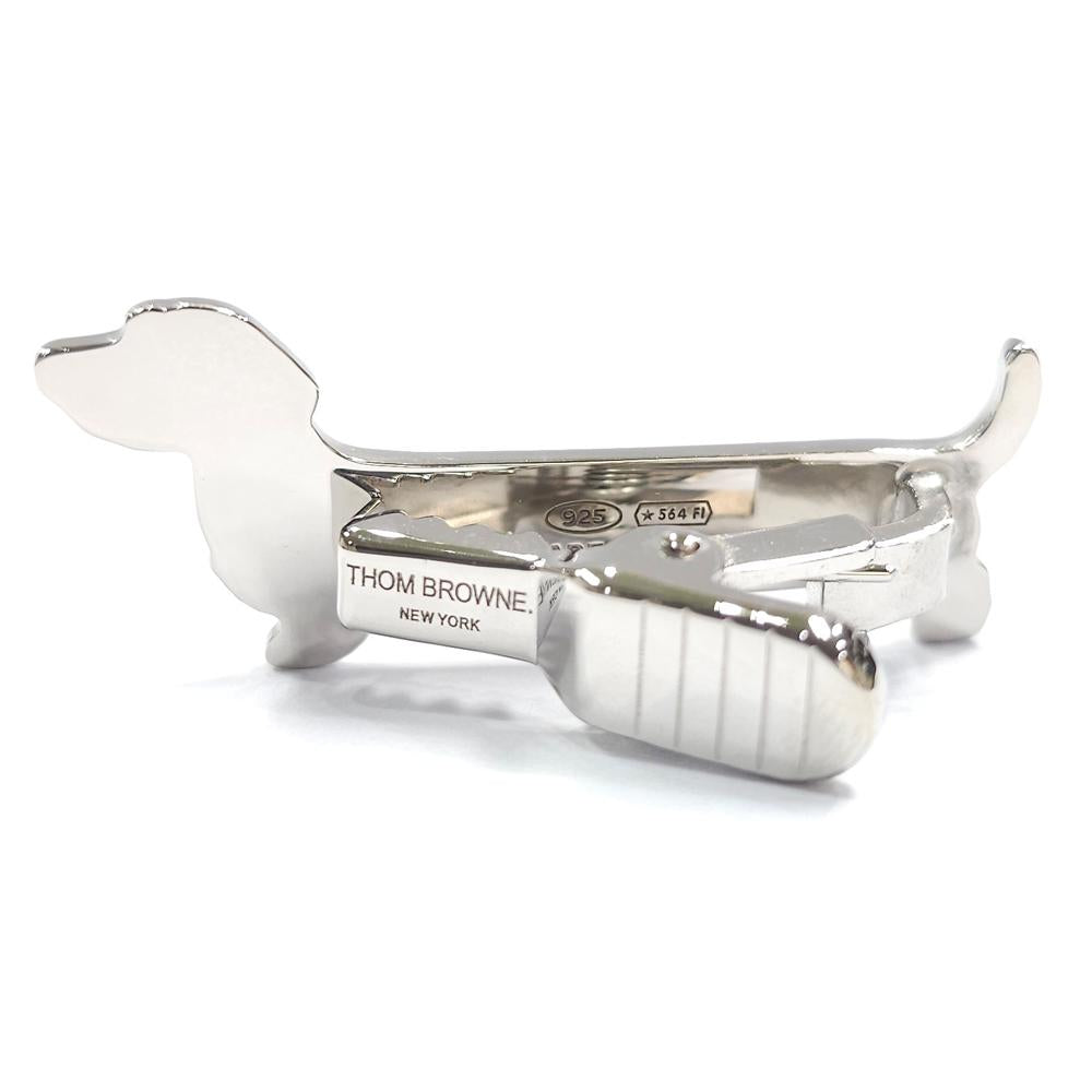 THOM BROWNE Silver Hector Limousine Tie Bar Tie Clip Three-Stripe