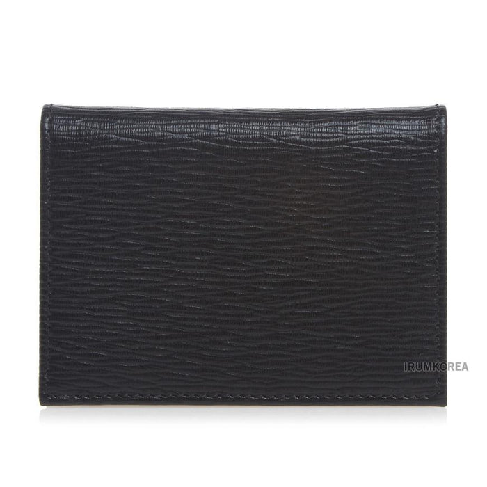 Ferragamo Gancini Leather Card Holder Black/Dark Gray Men’s