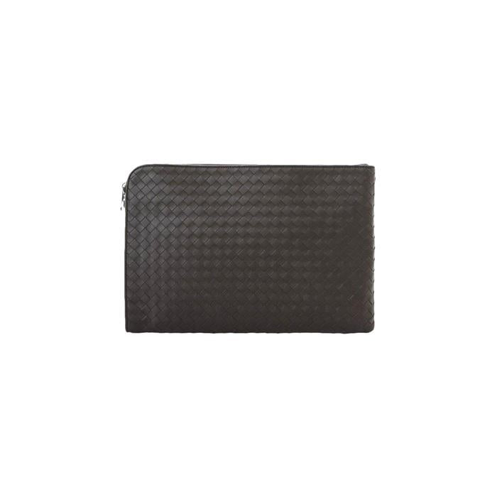 Bottega Veneta Intrecciato Leather Clutch Bag Brown