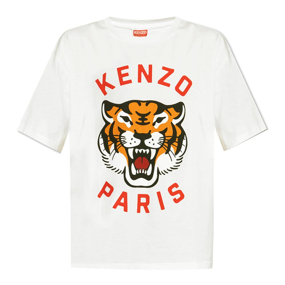 KENZO Lucky Tiger Logo Print T-Shirt White Men’s