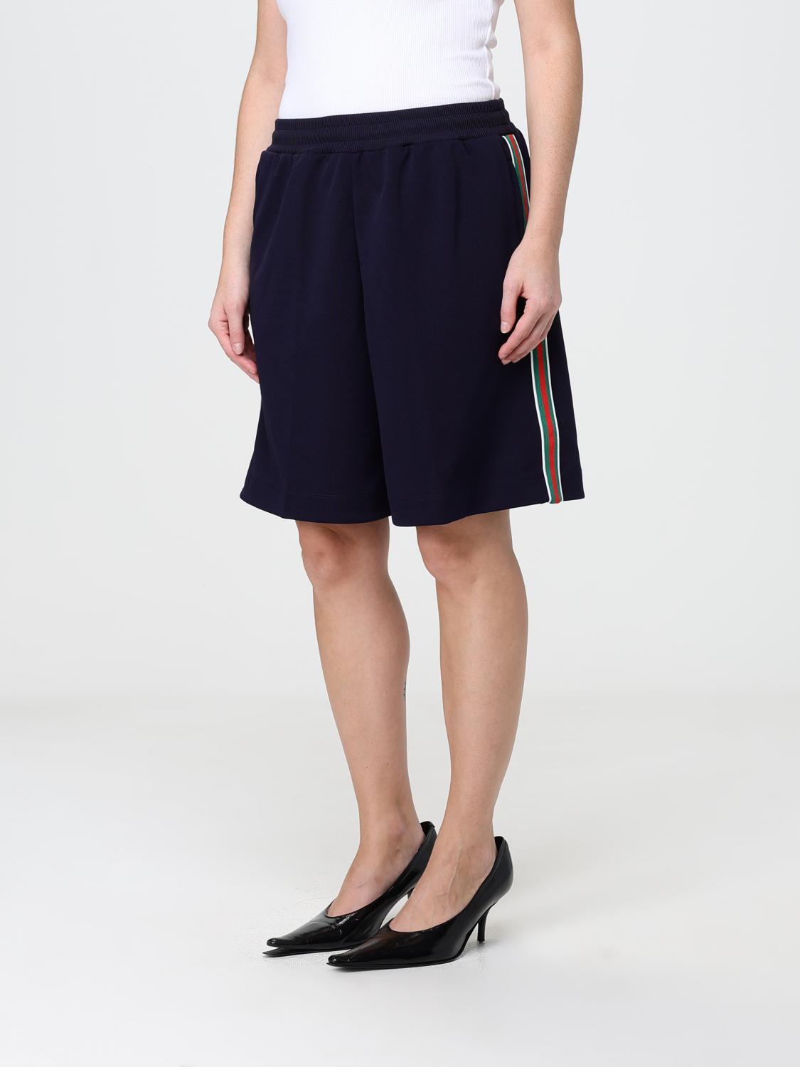 GUCCI Blue Cotton Logo Short Shorts
