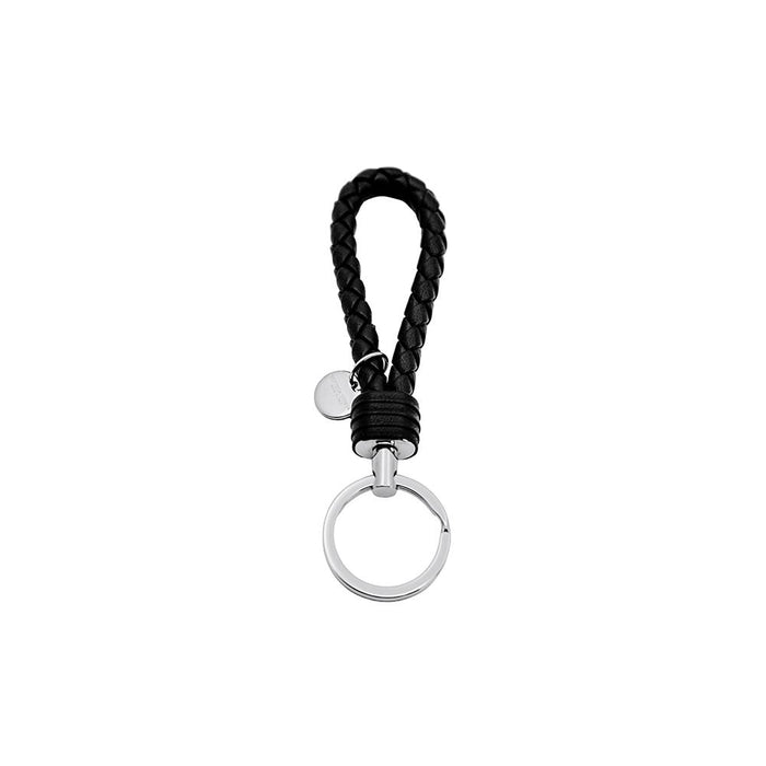 Bottega Veneta Intrecciato Leather Key Ring Black Unisex Accessory