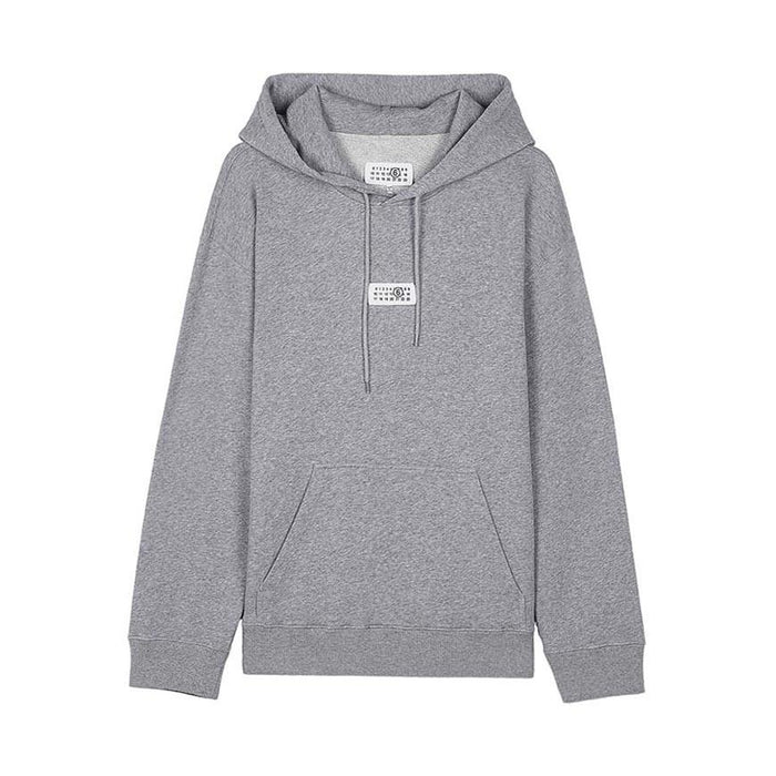 Maison Margiela Mens Numeric Logo Hoodie Gray Cotton Pullover