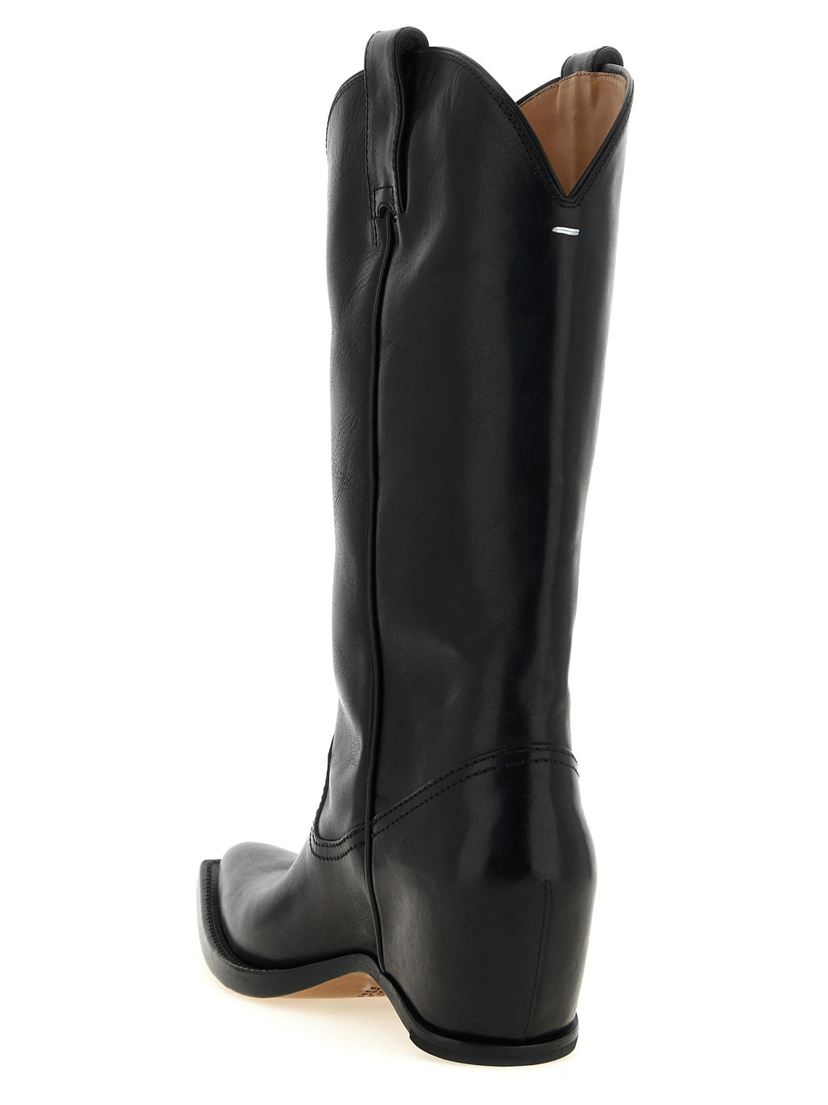 Maison Margiela Black Leather Knee-High Boots