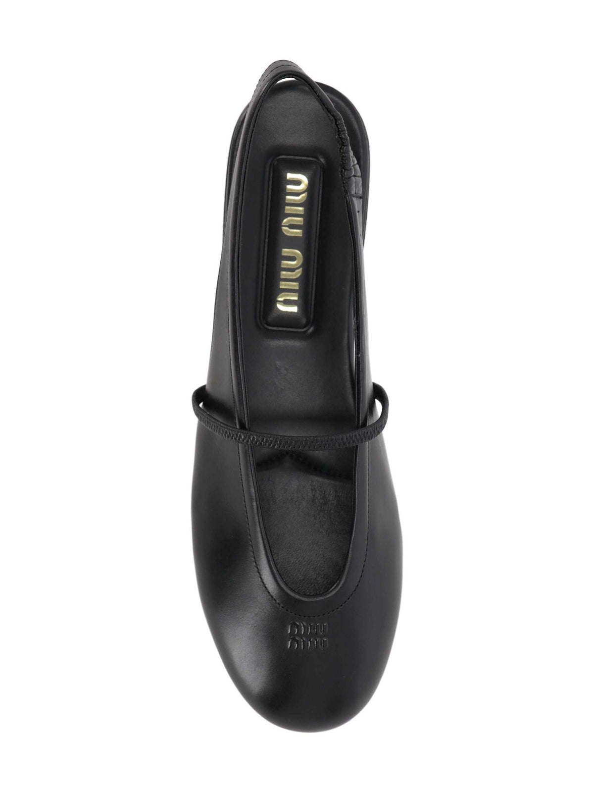 Miu Miu Black Leather Flat Shoes