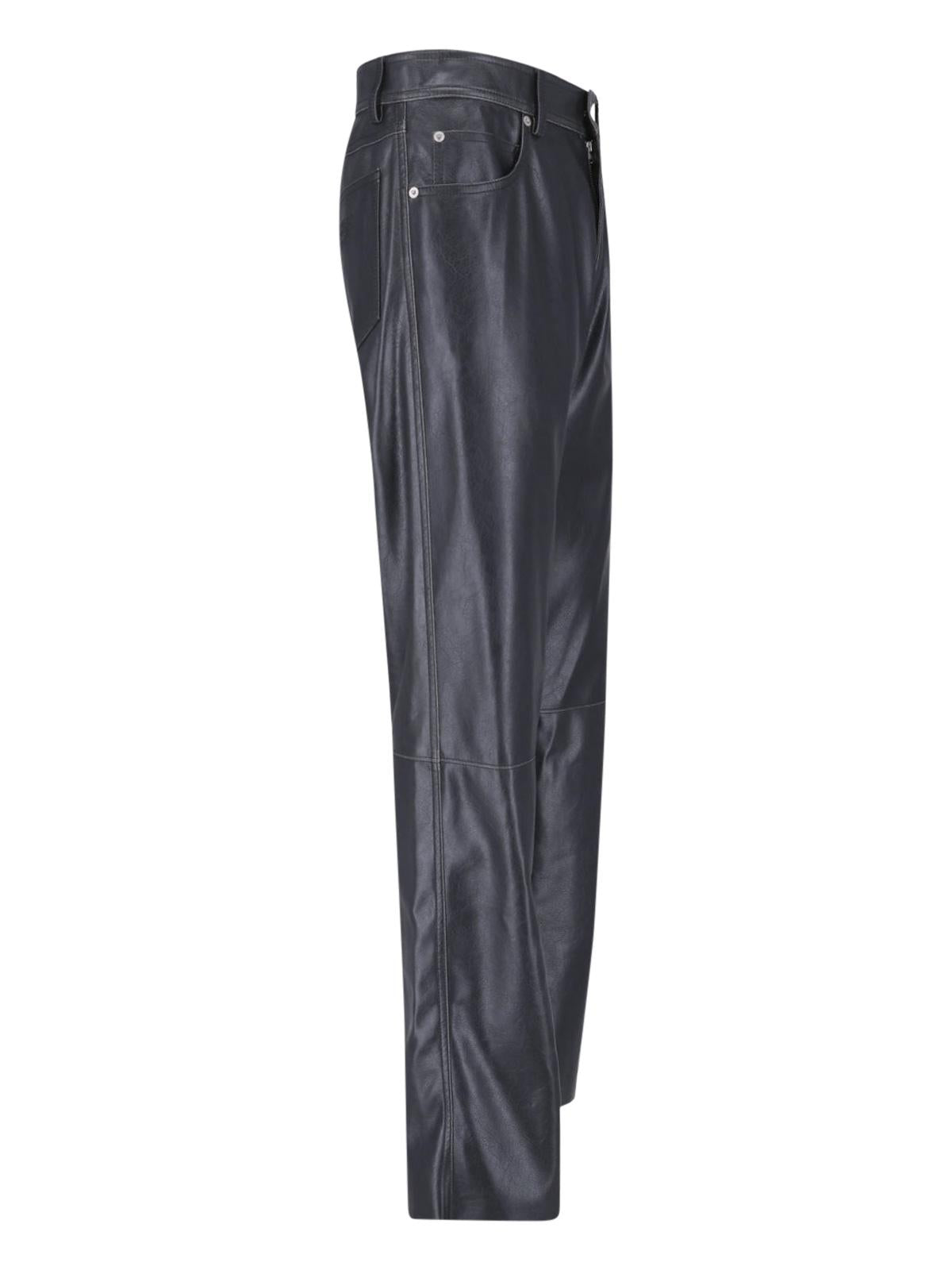 Maison Margiela Black Leather Trousers Men’s Pants
