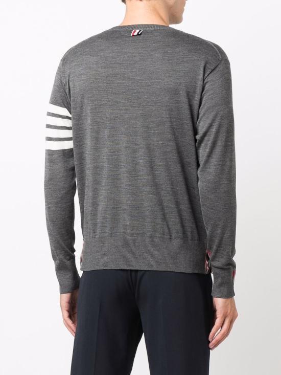 THOM BROWNE Men’s Wool Crewneck Sweater MKA002AY1014058 LGRAY DOM