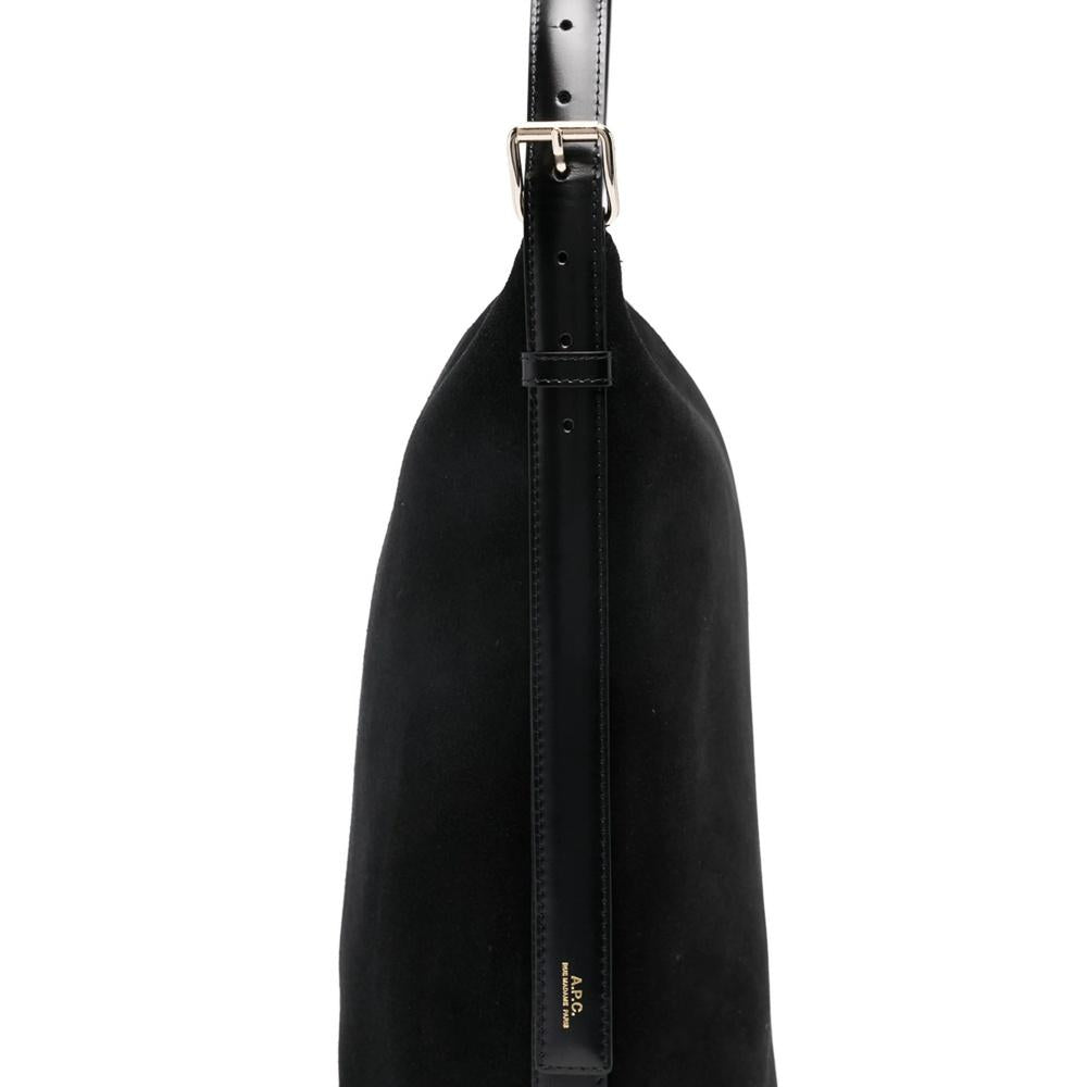 A.P.C. Vera Maxi Leather Shoulder Bag Black