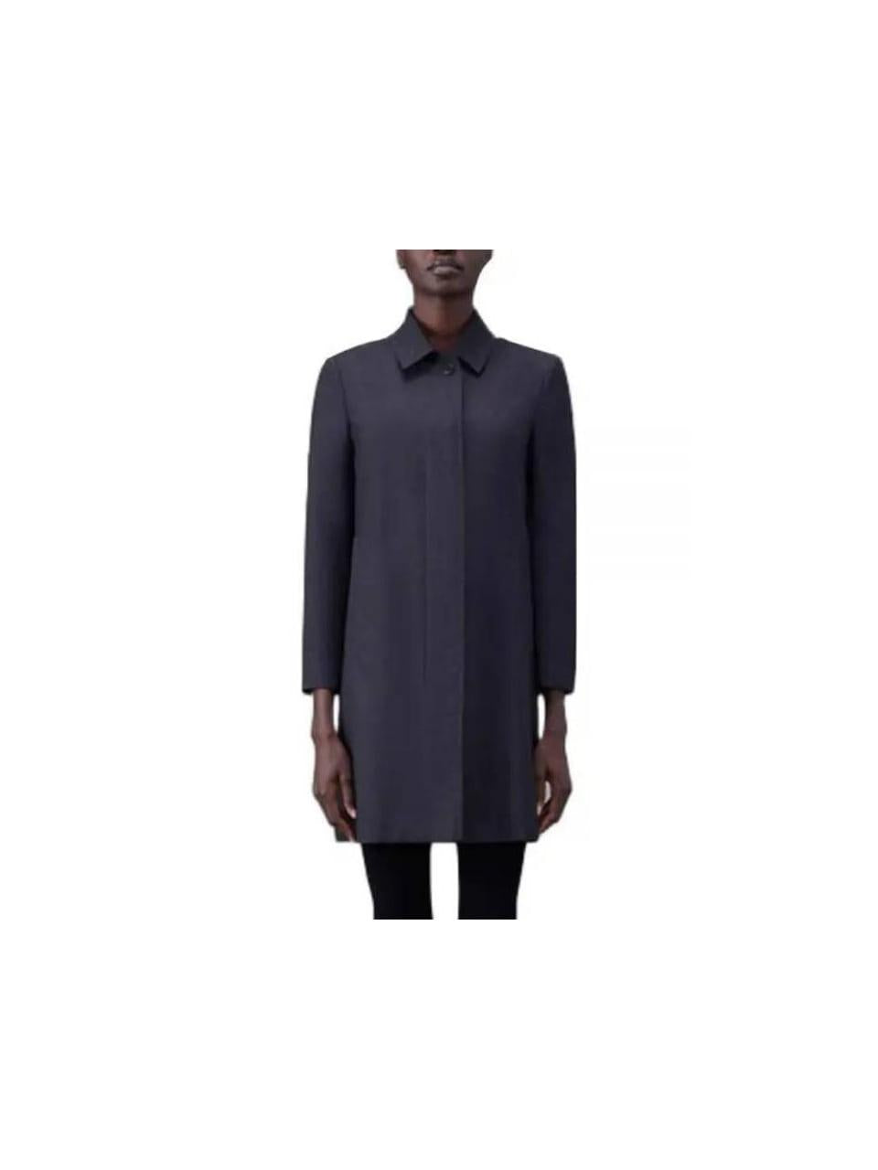 THOM BROWNE Peak Lapel Super 120s Twill Overcoat Women’s Grey