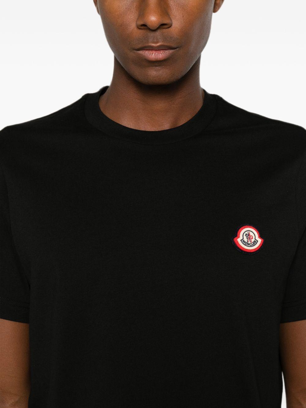 Moncler Black Cotton Short Sleeve T-Shirt for Men