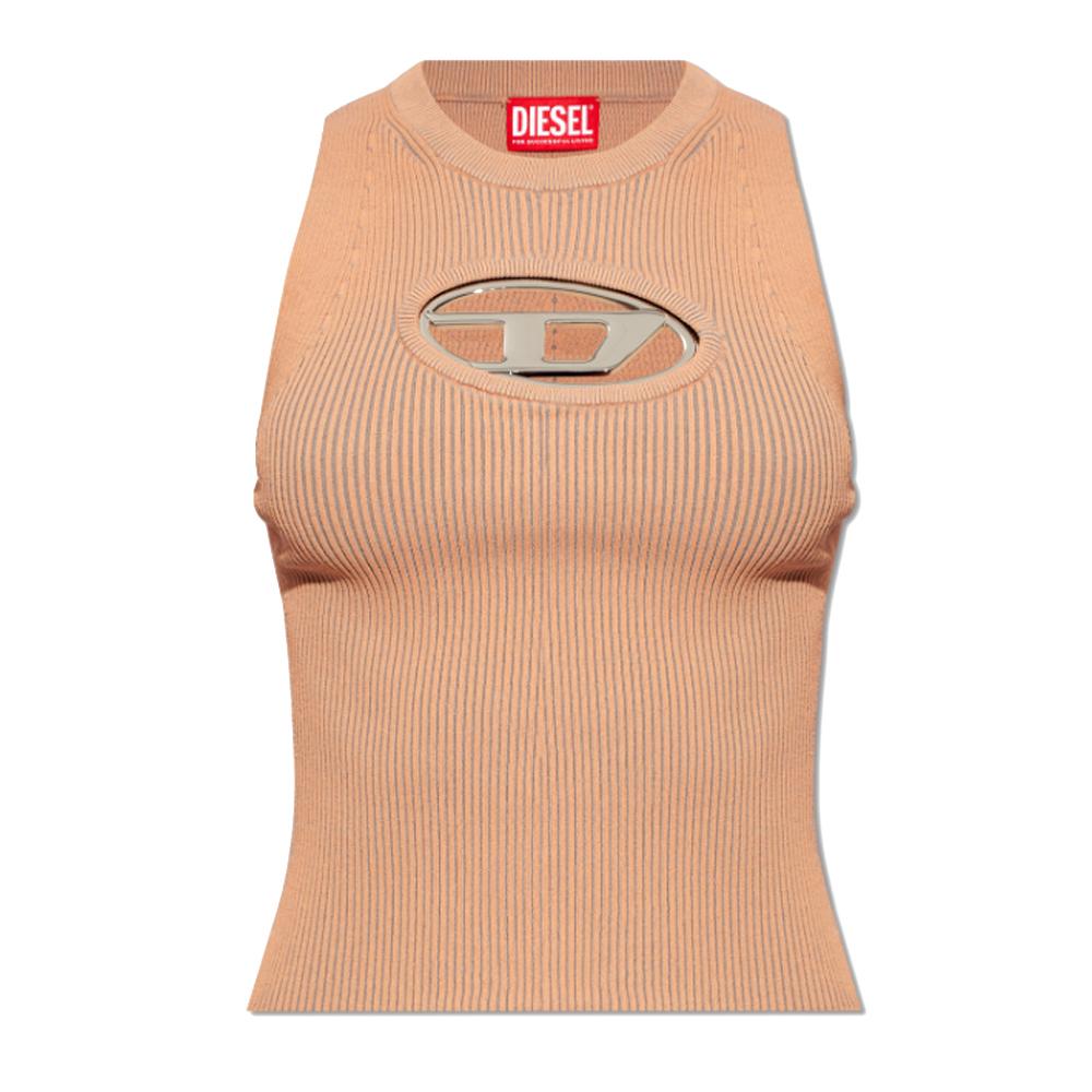 DIESEL MONERVA Cut-Out Ribbed Top Women’s T-Shirt A09621 0DLAX 3CM