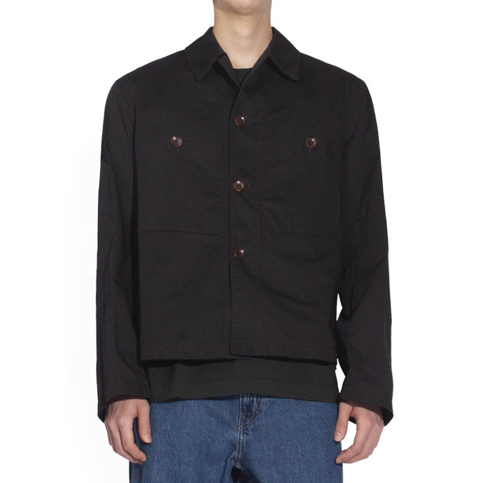 Lemaire Men's Military Long Sleeve Overshirt OW1009 LF1005 BK999