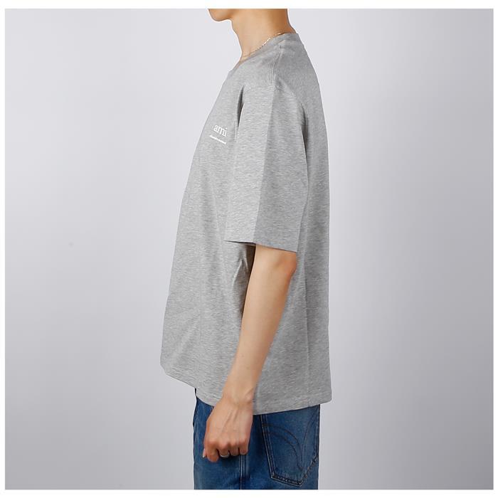 AMI Logo Print Short Sleeve T-Shirt Gray