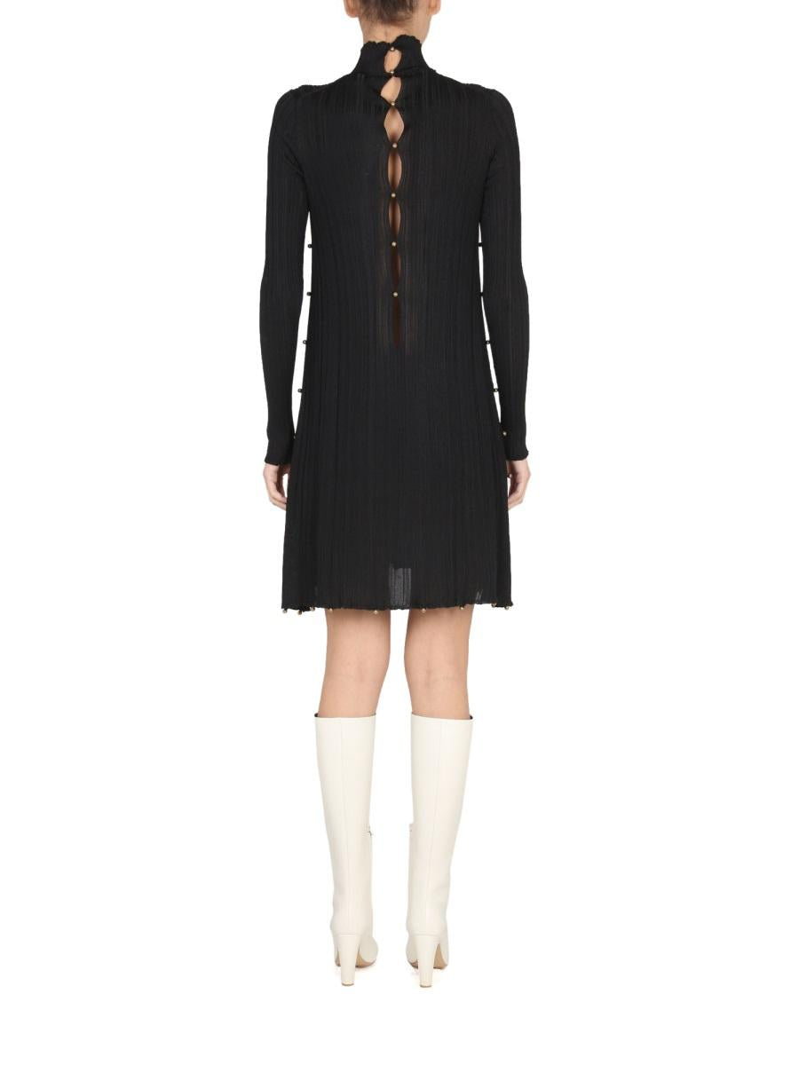Bottega Veneta Black Long Sleeve Midi Dress