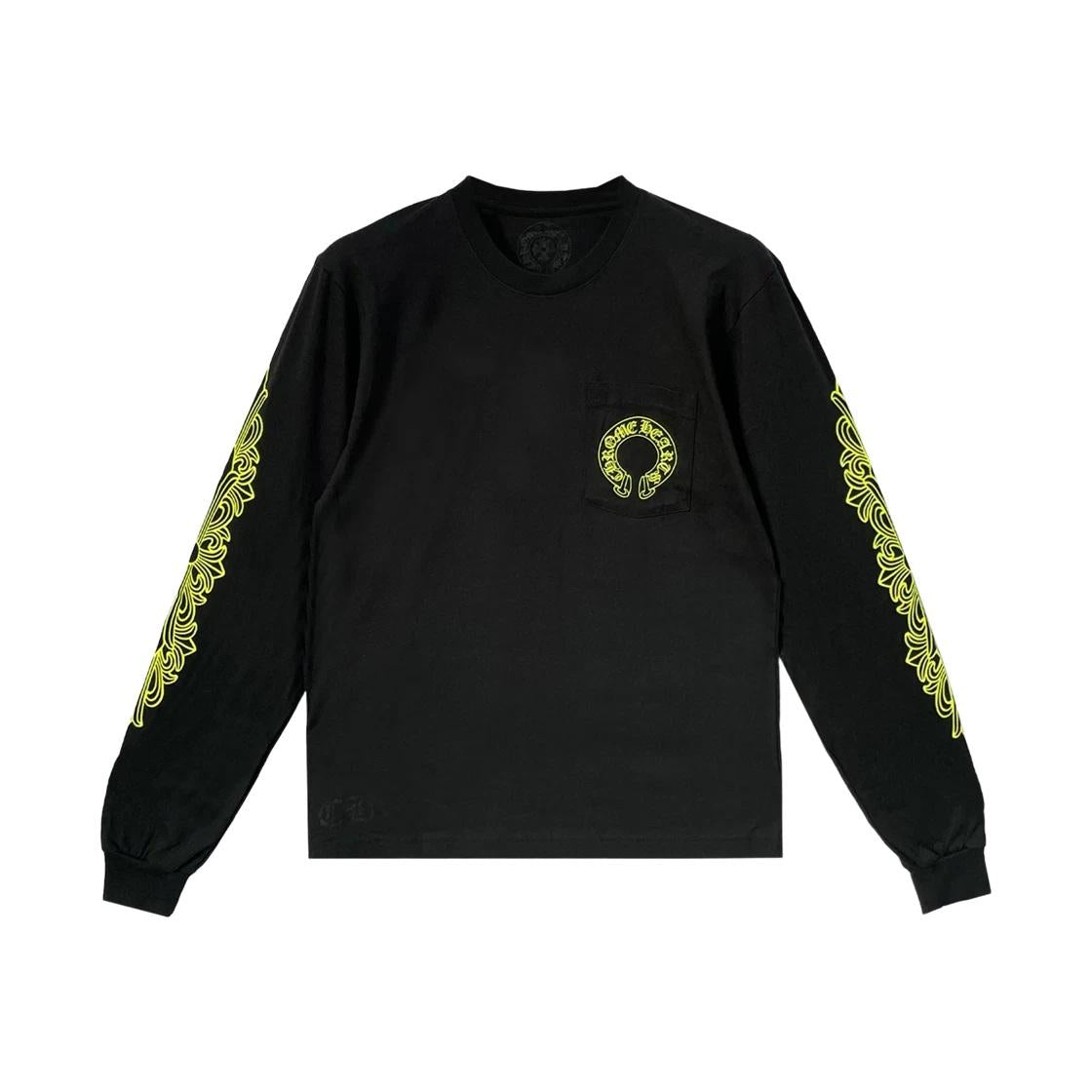 Chrome Hearts Horseshoe Logo Pocket Long Sleeve T-Shirt Black Neon