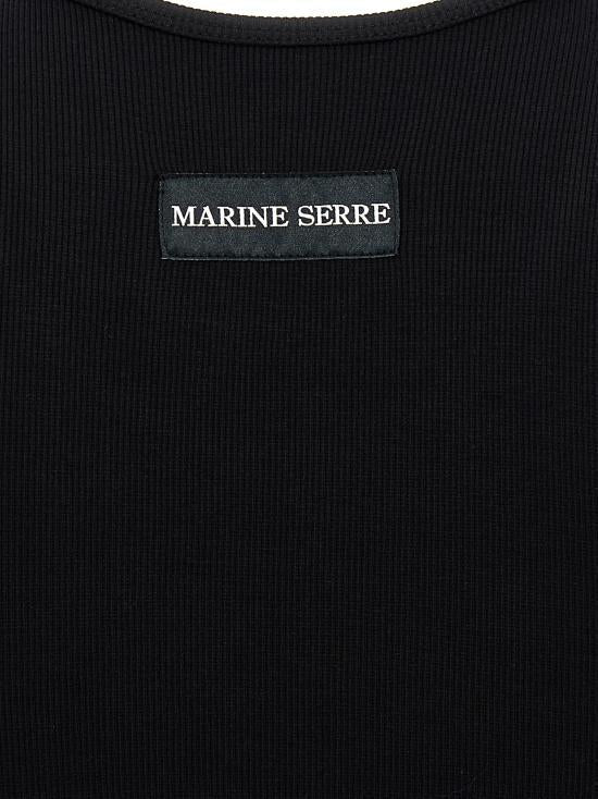 Marine Serre Black Sleeveless T-Shirt MTT081ACJER0011BK99