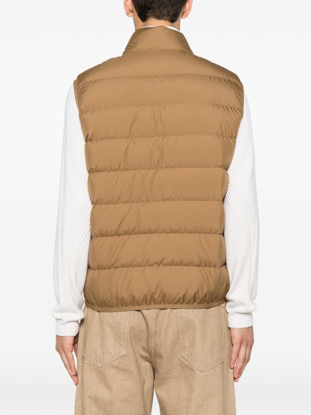 Moncler Men’s Down Puffer Vest Beige Nylon Outerwear