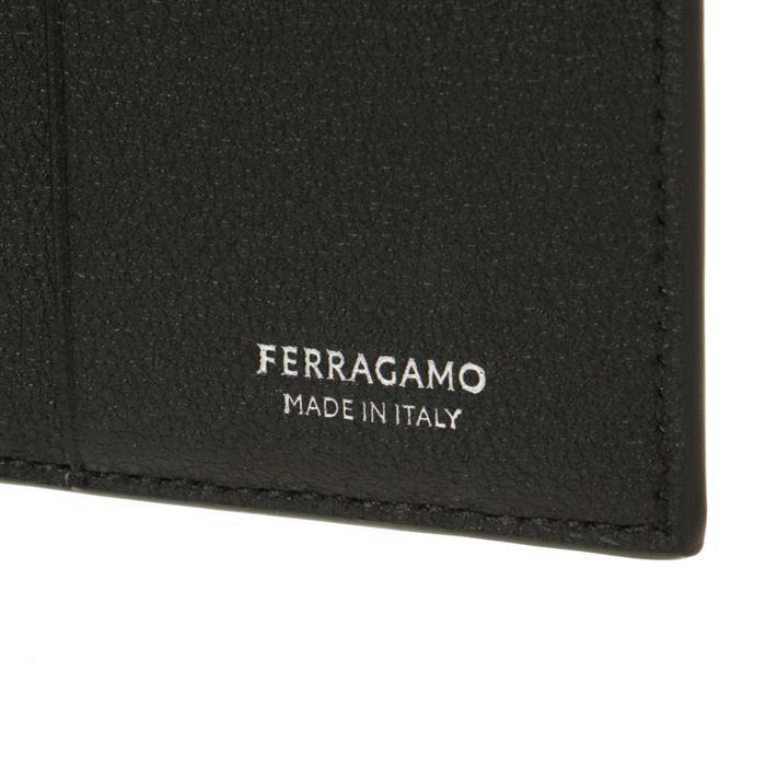 Ferragamo Monogram Leather Card Holder Black