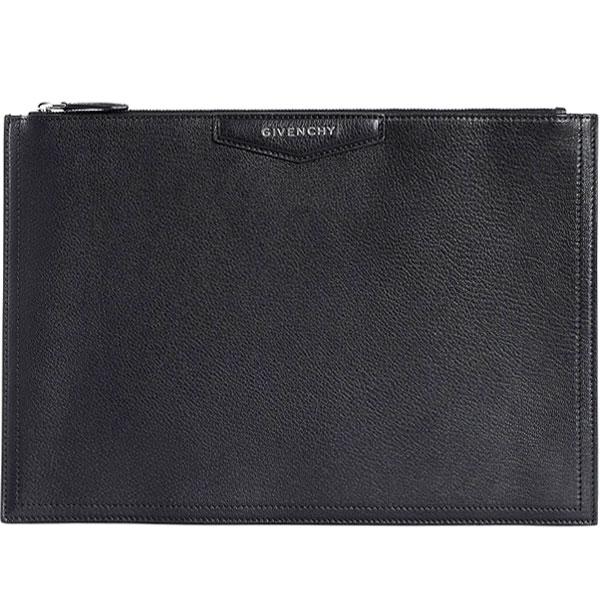 GIVENCHY Antigona Large Black Leather Clutch