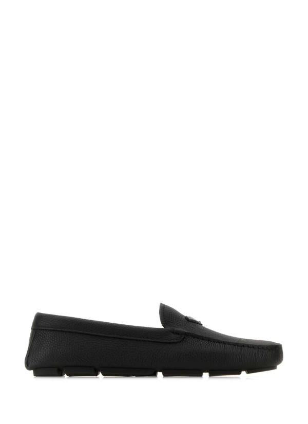 PRADA Saffiano Leather Driving Loafers Black Men's Shoes