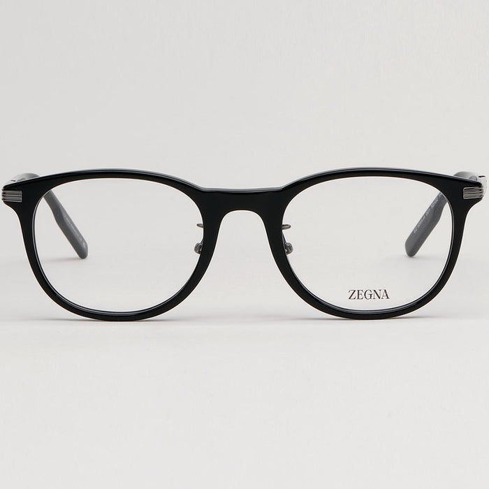 Zegna Black Square Acetate Eyeglass Frames Unisex EZ5264 H 001