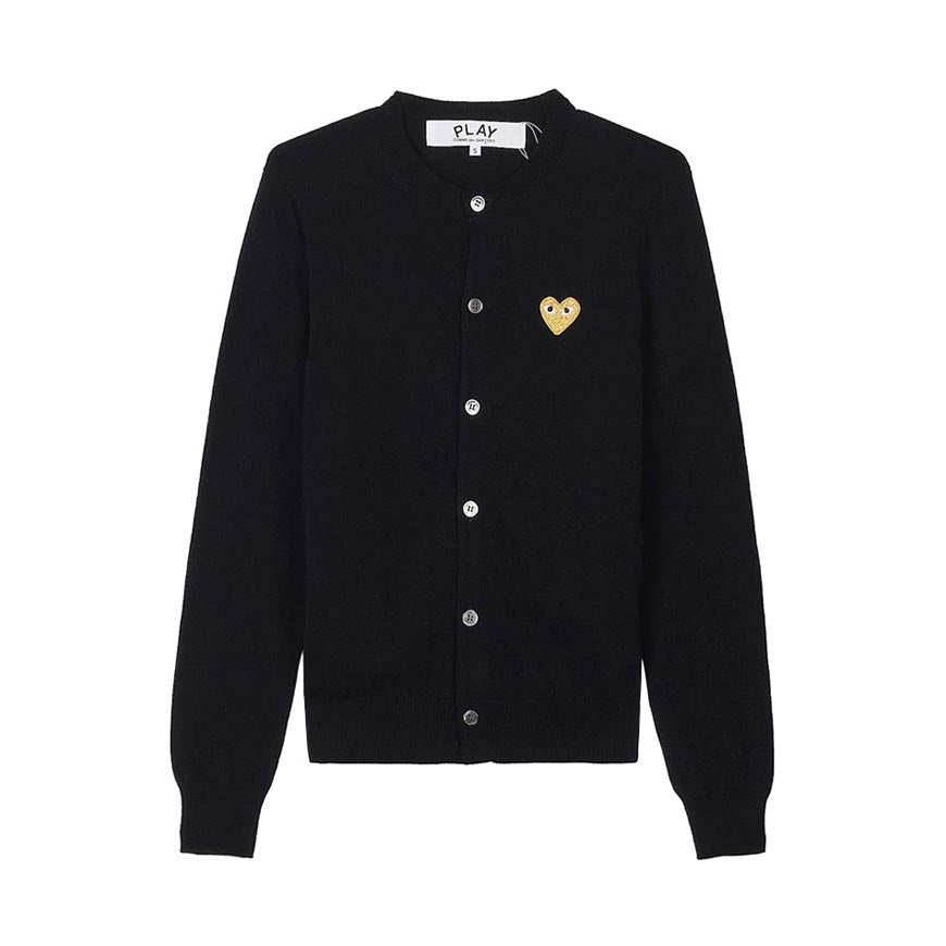 Comme des Garcons Unisex Gold Heart Cardigan AX N049 051 BLACK
