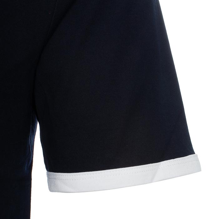 THOM BROWNE Ringer Cotton Tricolor Stripe Short Sleeve T-Shirt