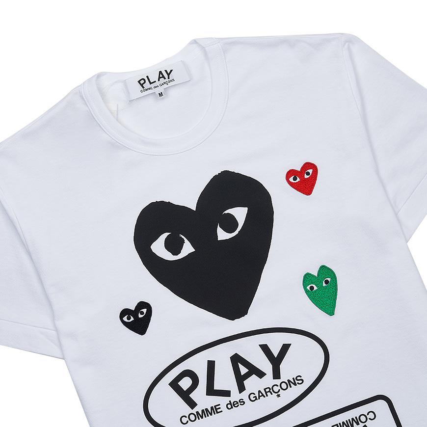 Comme des Garcons Unisex Multi Logo Heart T-Shirt AX T282 051 WHITE