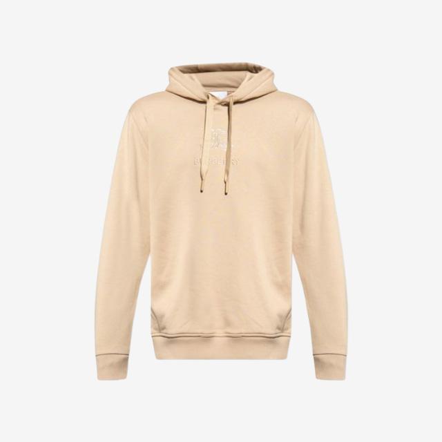 BURBERRY Beige Embroidered Logo Hoodie Sweatshirt