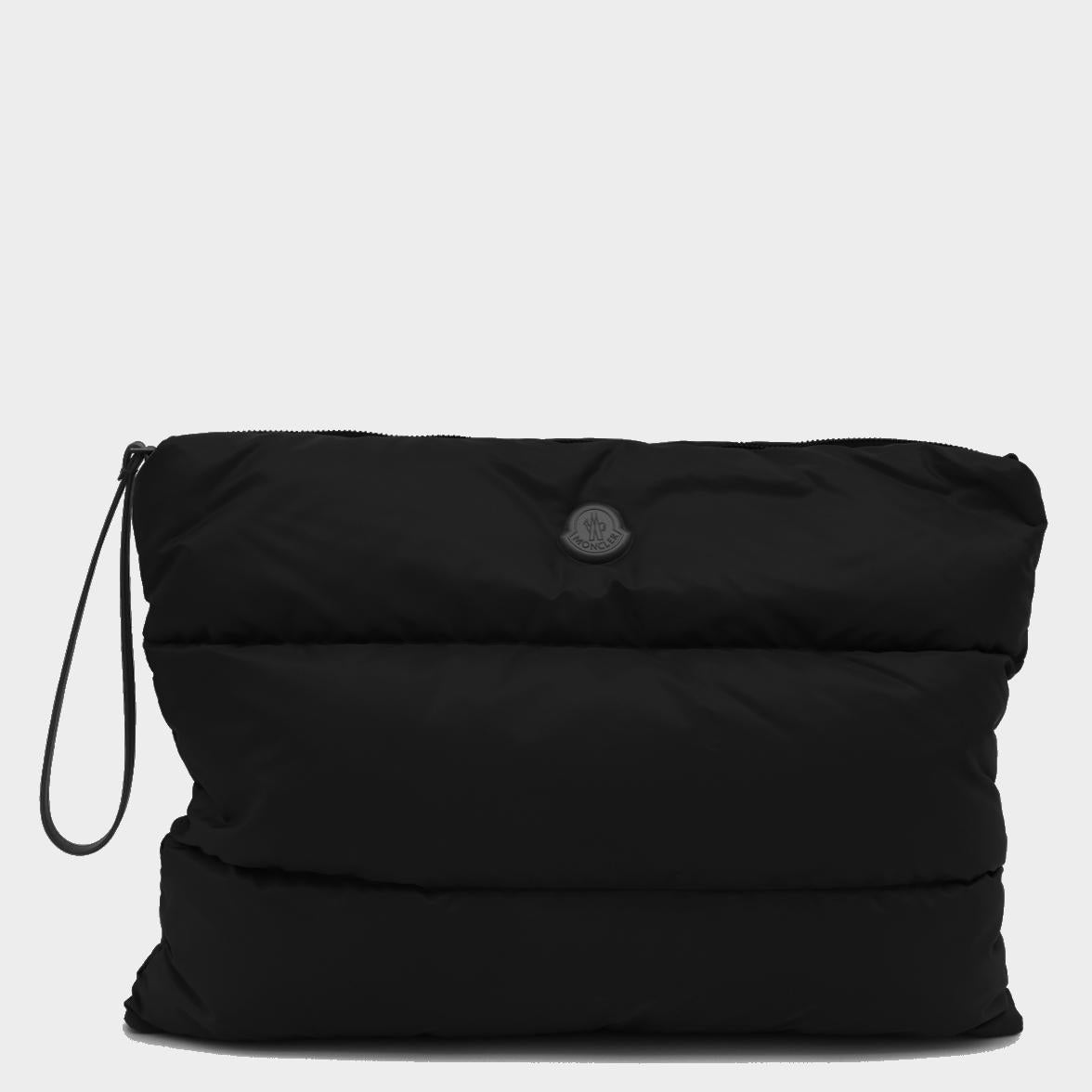 Moncler Black Leather Clutch Bag
