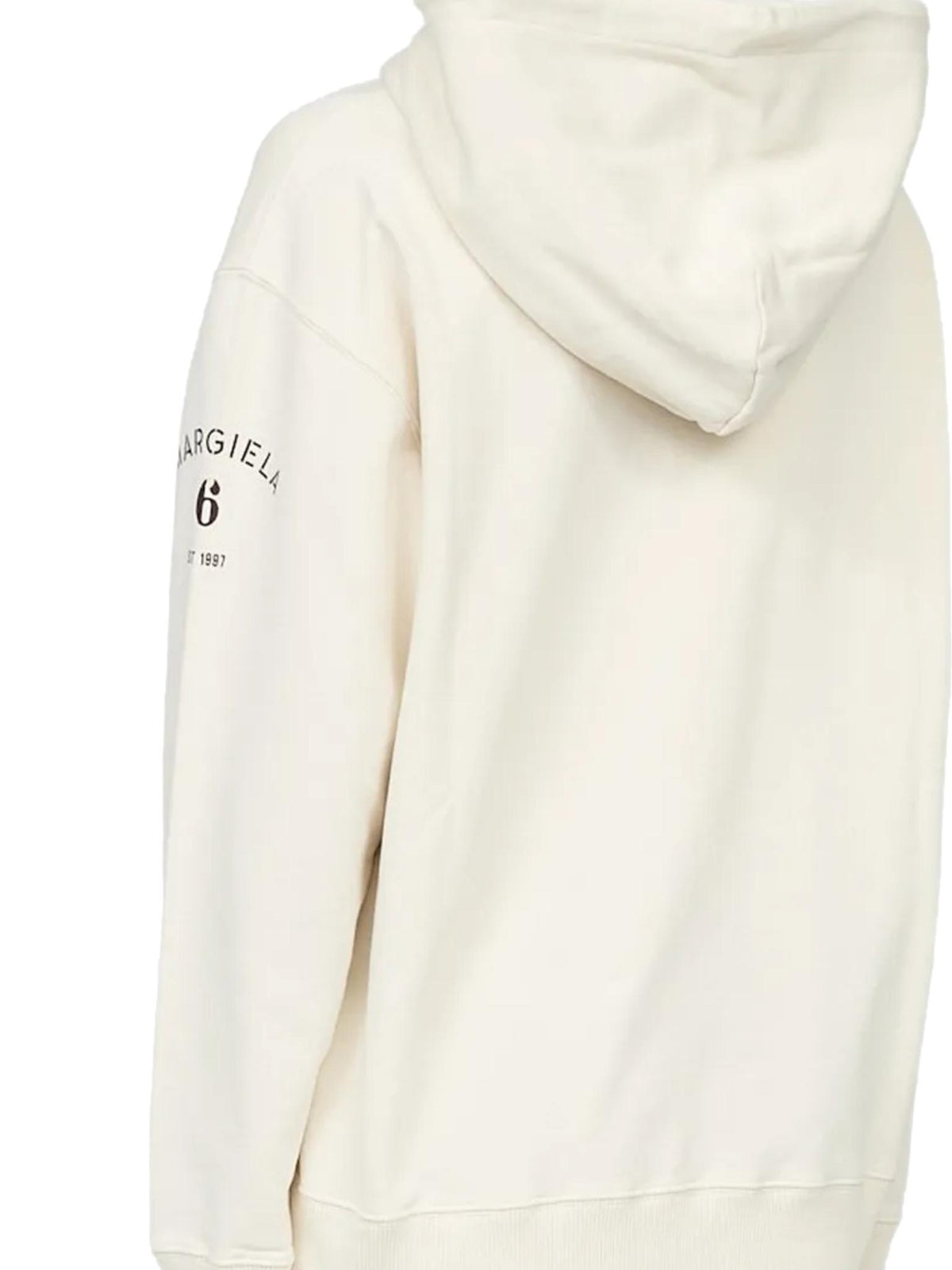 Maison Margiela Beige Cotton Logo Hoodie for Women