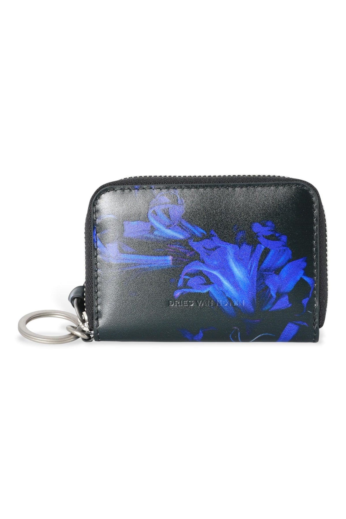 Dries Van Noten Blue Zipped Leather Card Case