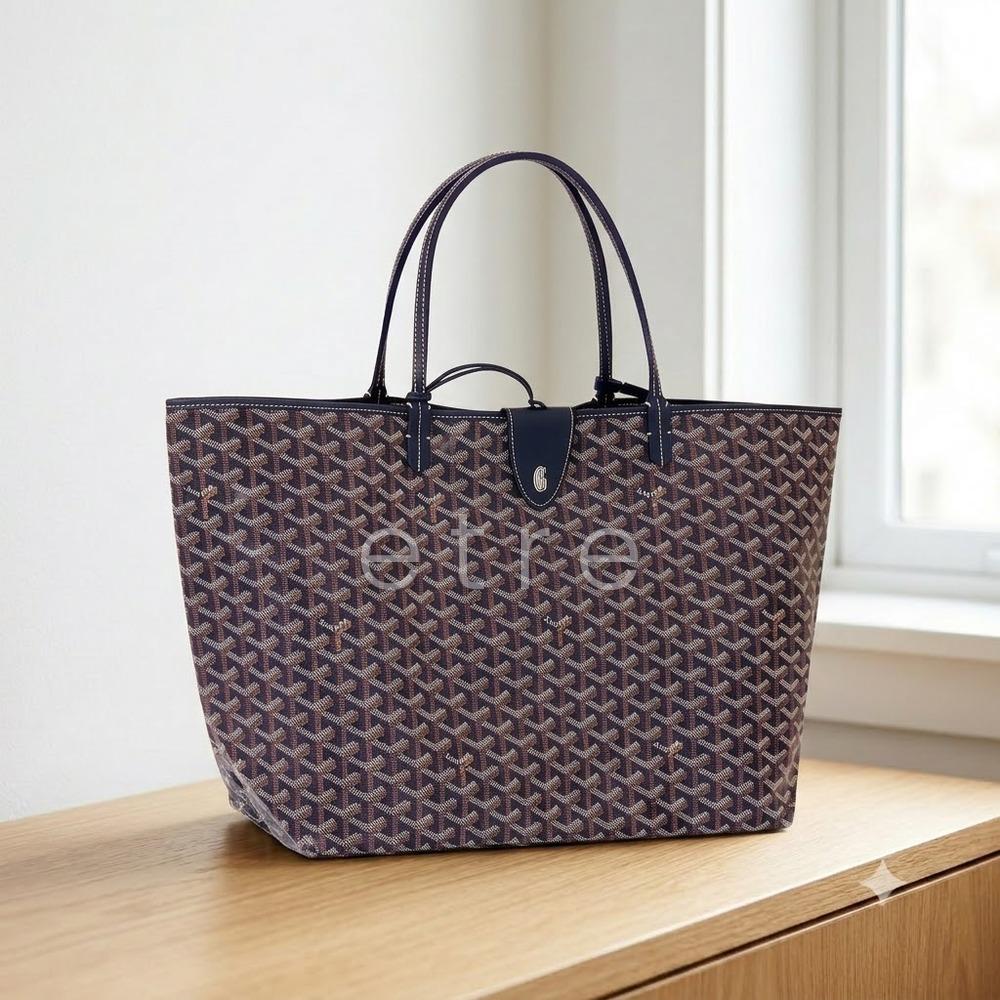 GOYARD Saint Louis GM Navy Tote Bag for Women