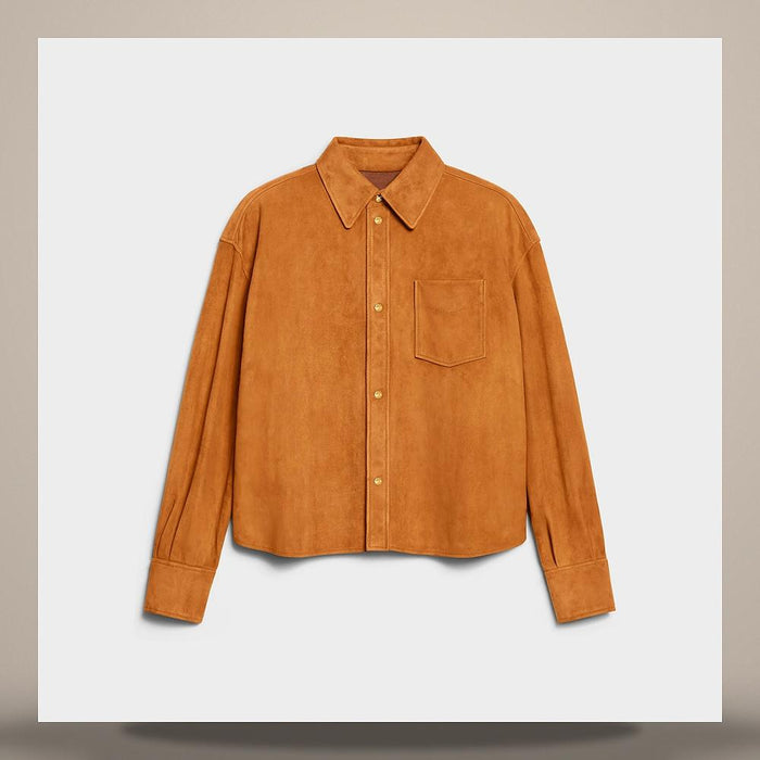 CELINE Suede Cinnamon Long Sleeve Shirt RC0DB494L 17KN