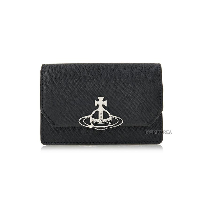 Vivienne Westwood Black Leather Business Card Holder Wallet