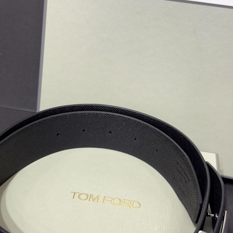 TOM FORD Men’s Reversible T Buckle Leather Belt Navy/Black