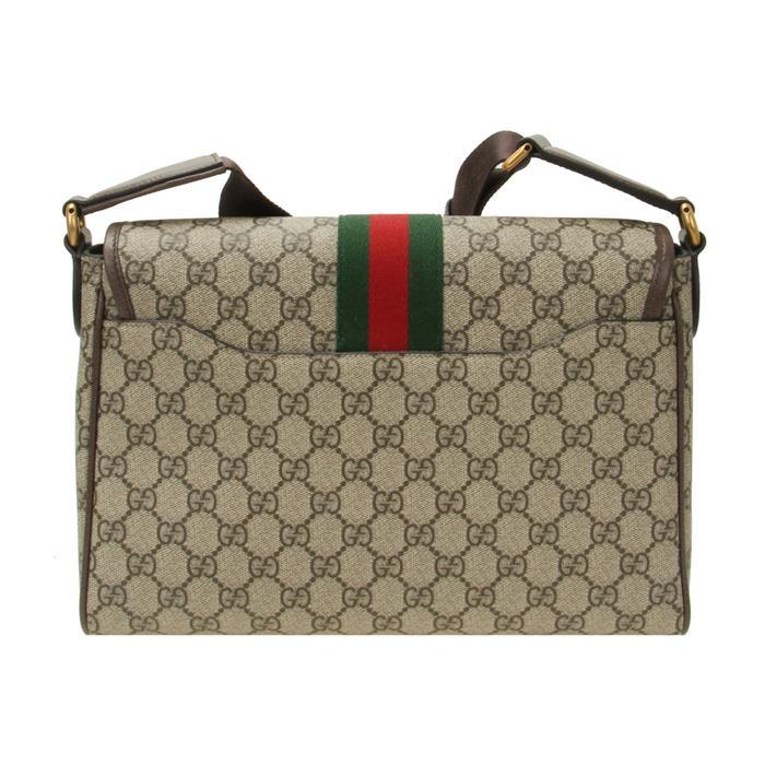 GUCCI Ophidia Medium Messenger Bag Brown GG Supreme Canvas Crossbody
