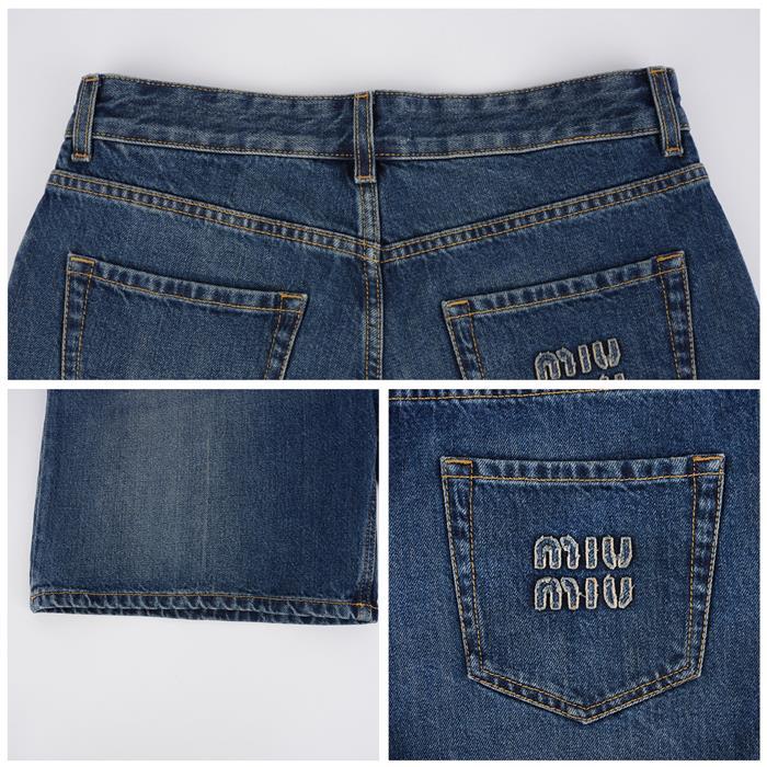 Miu Miu Washed Denim Bermuda Shorts GWP556 1568 F0008