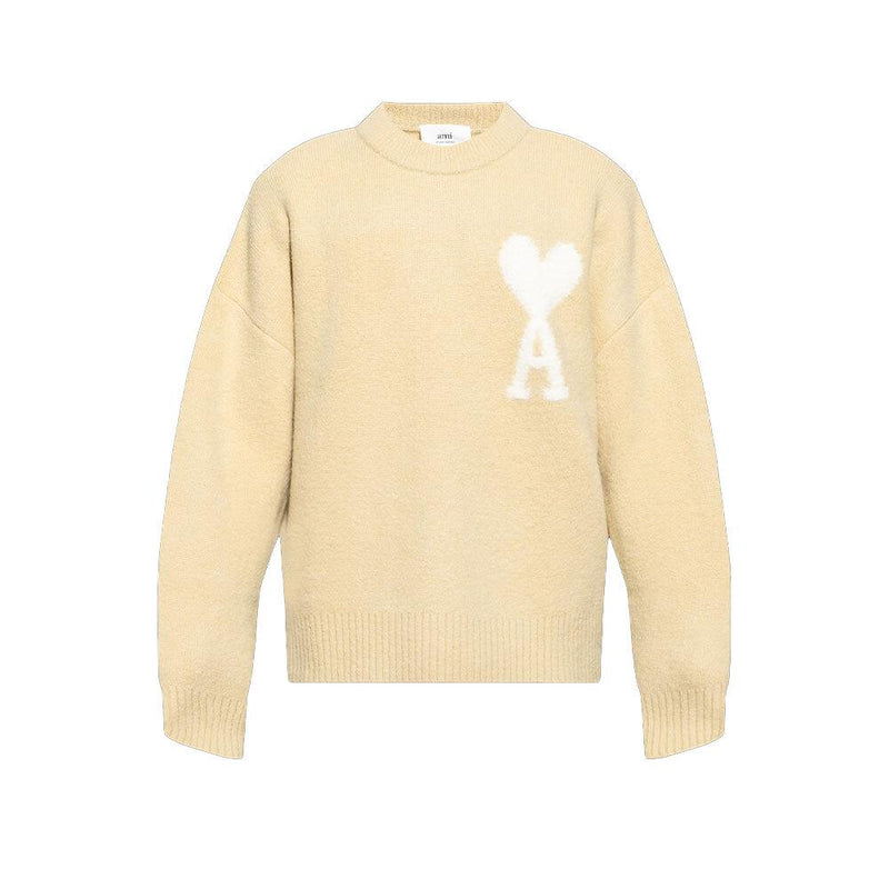 AMI Oversized Unisex Round Neck Knit Sweater Navy