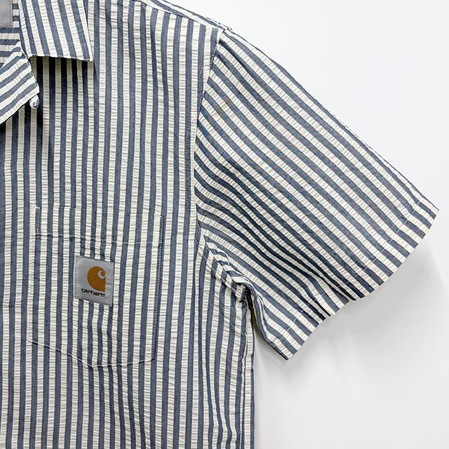 CARHARTT WIP LEAVEL Stripe Short Sleeve Shirt for Men I036203 3K5XX