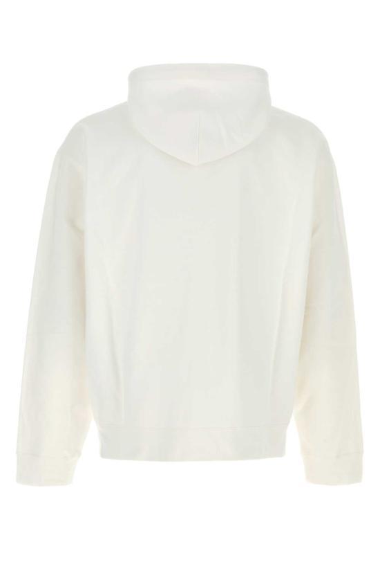 BALENCIAGA White Cotton Logo Hoodie Pullover Women’s Hooded Sweatshirt