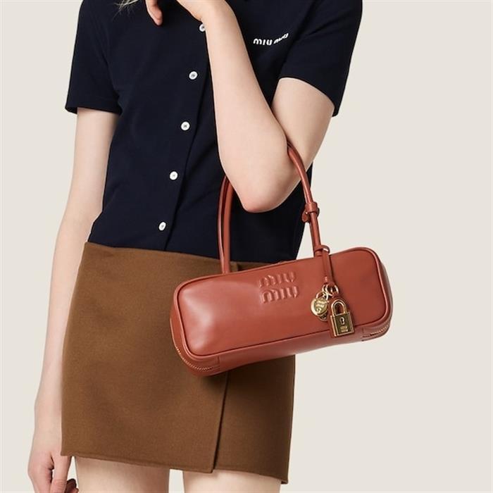 Miu Miu Leather Bow Small Shoulder Bag Black